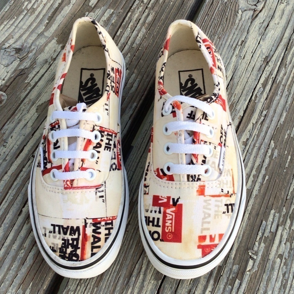 Vans Authentic Packing Tape Sneaker Classic Of The Wall Off White / Red …